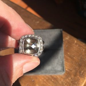 Auth David Yurman Champagne Citrine Ring Sterling Silver & Gold size 6 LIKE NEW